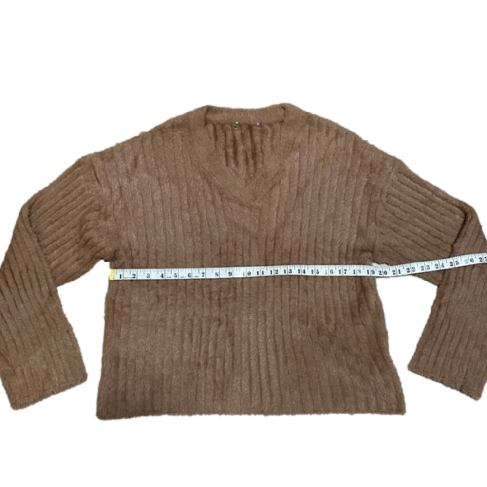 Babaton Aritzia Ulmann Pullover Vneck Sweater Constant Camel Size Large - Picture 7 of 7